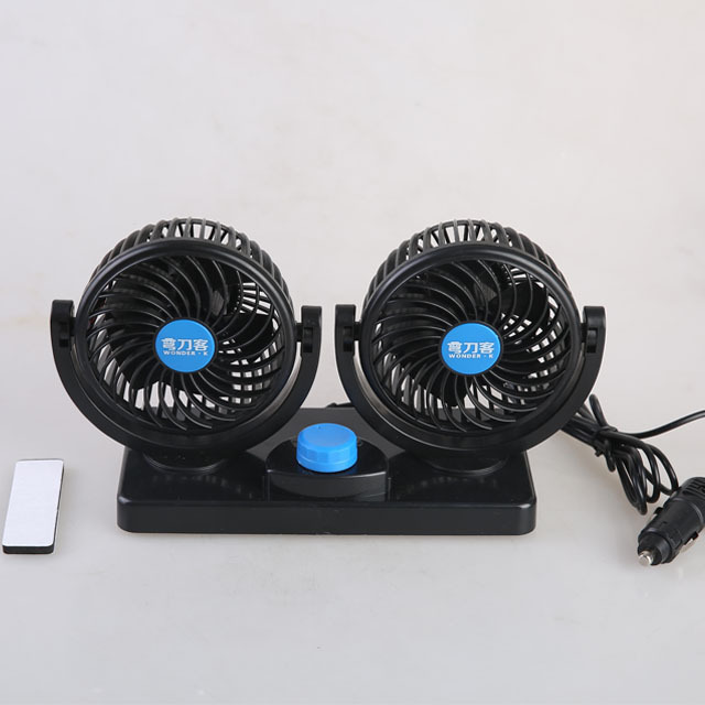 360 Rotating Free Adjustment Dual Head 2 Speed Rotatable 12V Ventilation Dashboard Electric Car Fans