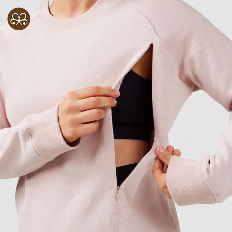 Premium Quality Nursing Breastfeeding Soft Fleece Jumper Sweatshirt Fitness Maternity Clothes