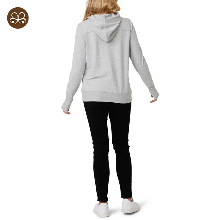 Custom Premium Quality Maternity Clothes Nursing Breastfeeding Hoodie With finger-hole