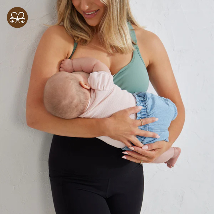 Wholesale Fashion Maternity Clothes Breastfeeding Nursing Sports bra with removable pads