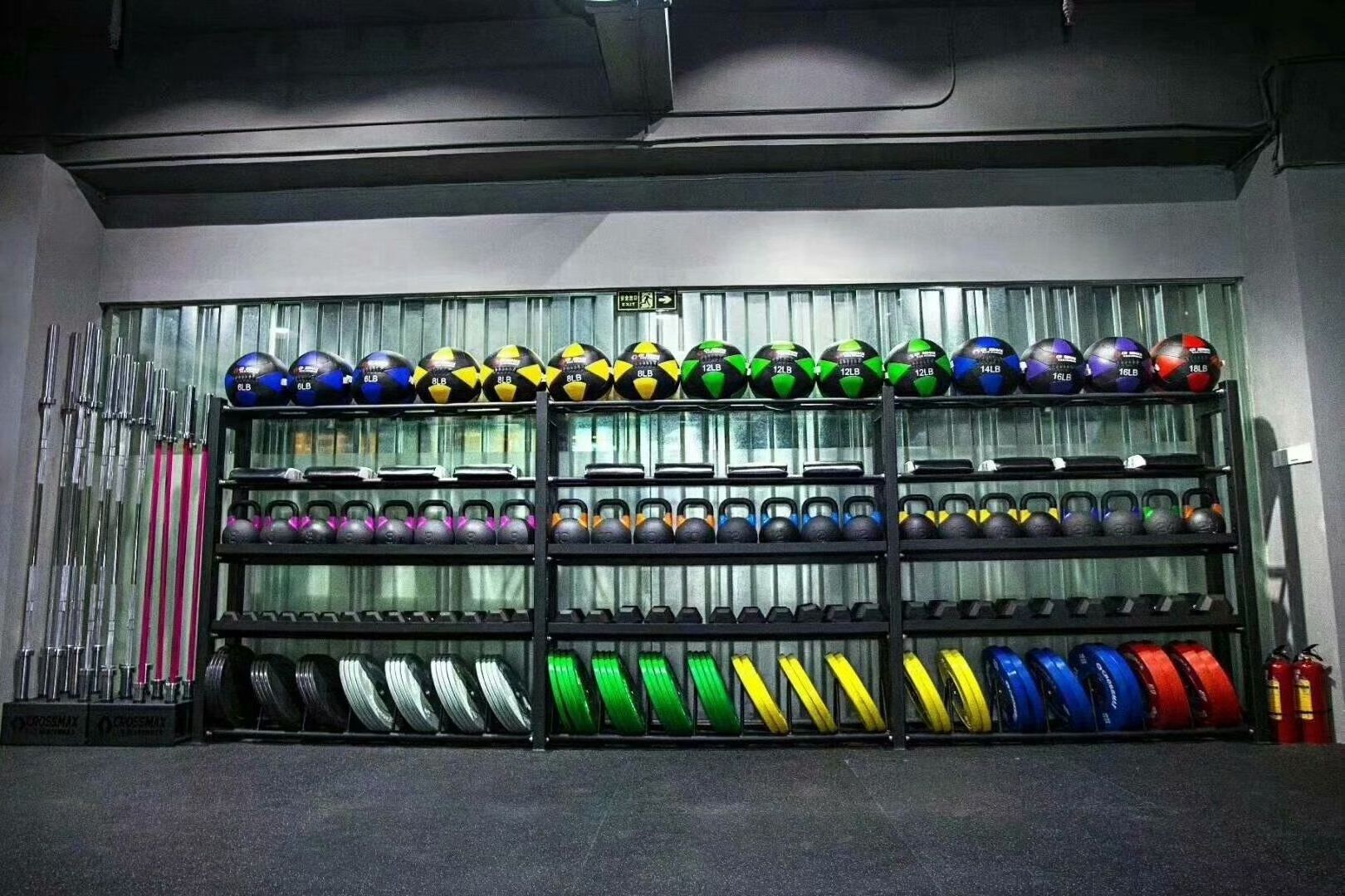 Gym Multi Storage Rack 4 layer Gym Storage Rack Barbell Rubber Bumper Weight Plate Rack Barbell