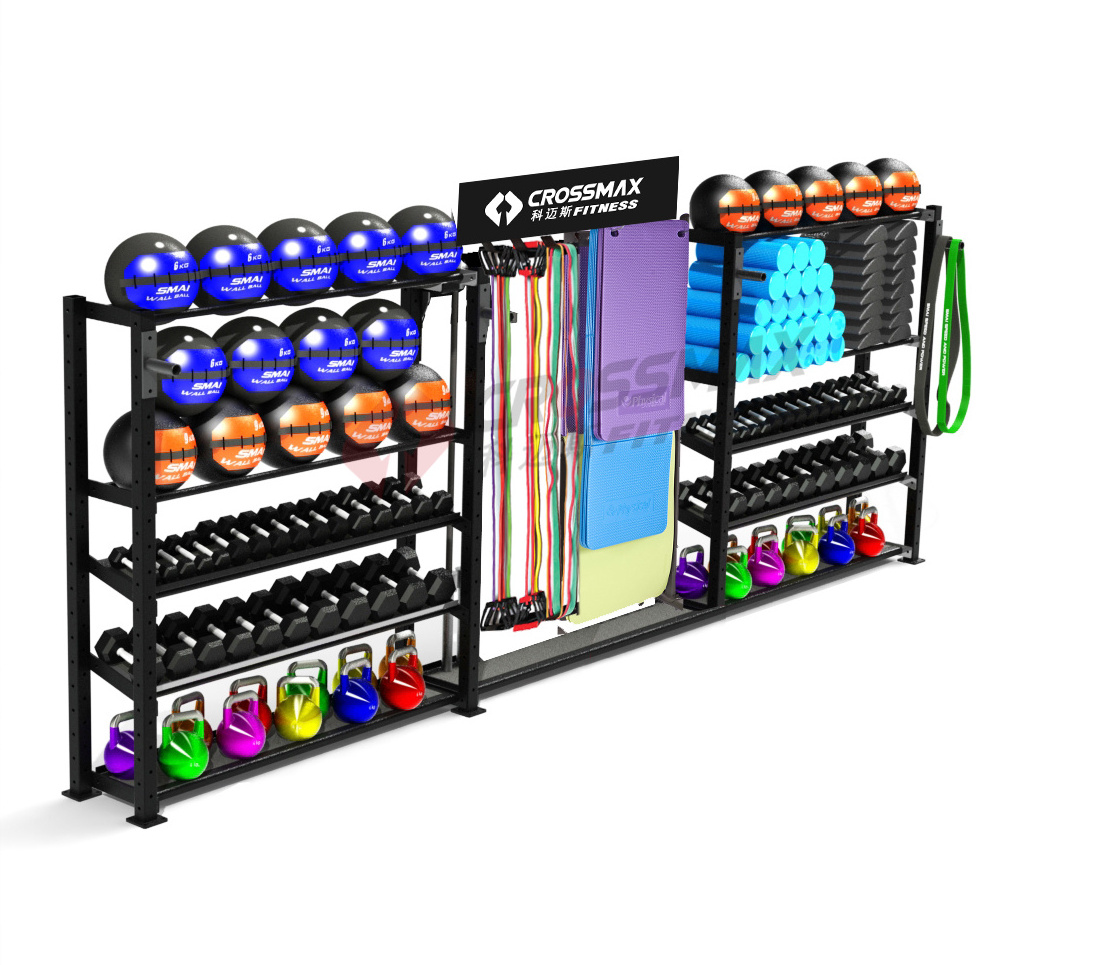 Gym Multi Storage Rack 4 layer Gym Storage Rack Barbell Rubber Bumper Weight Plate Rack Barbell