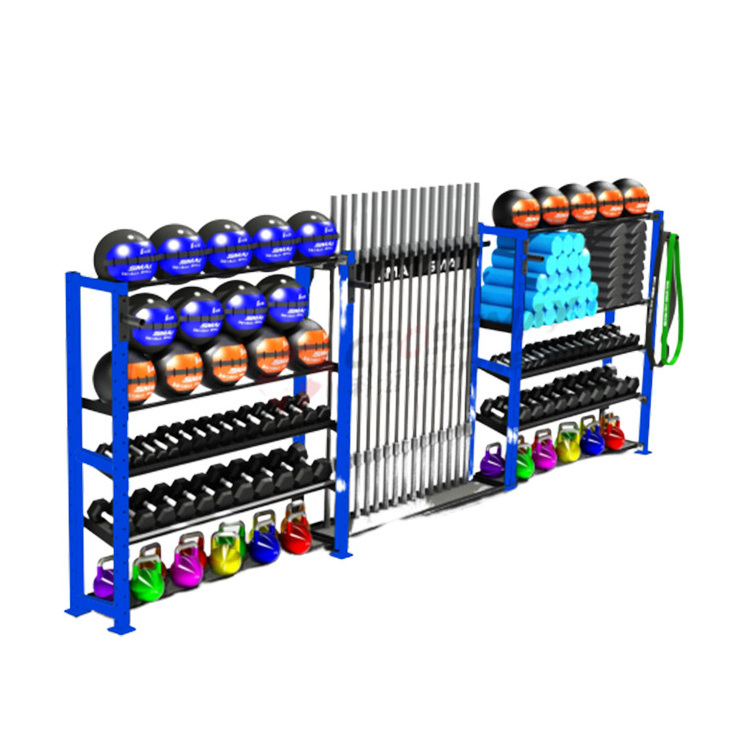 Gym Multi Storage Rack 4 layer Gym Storage Rack Barbell Rubber Bumper Weight Plate Rack Barbell