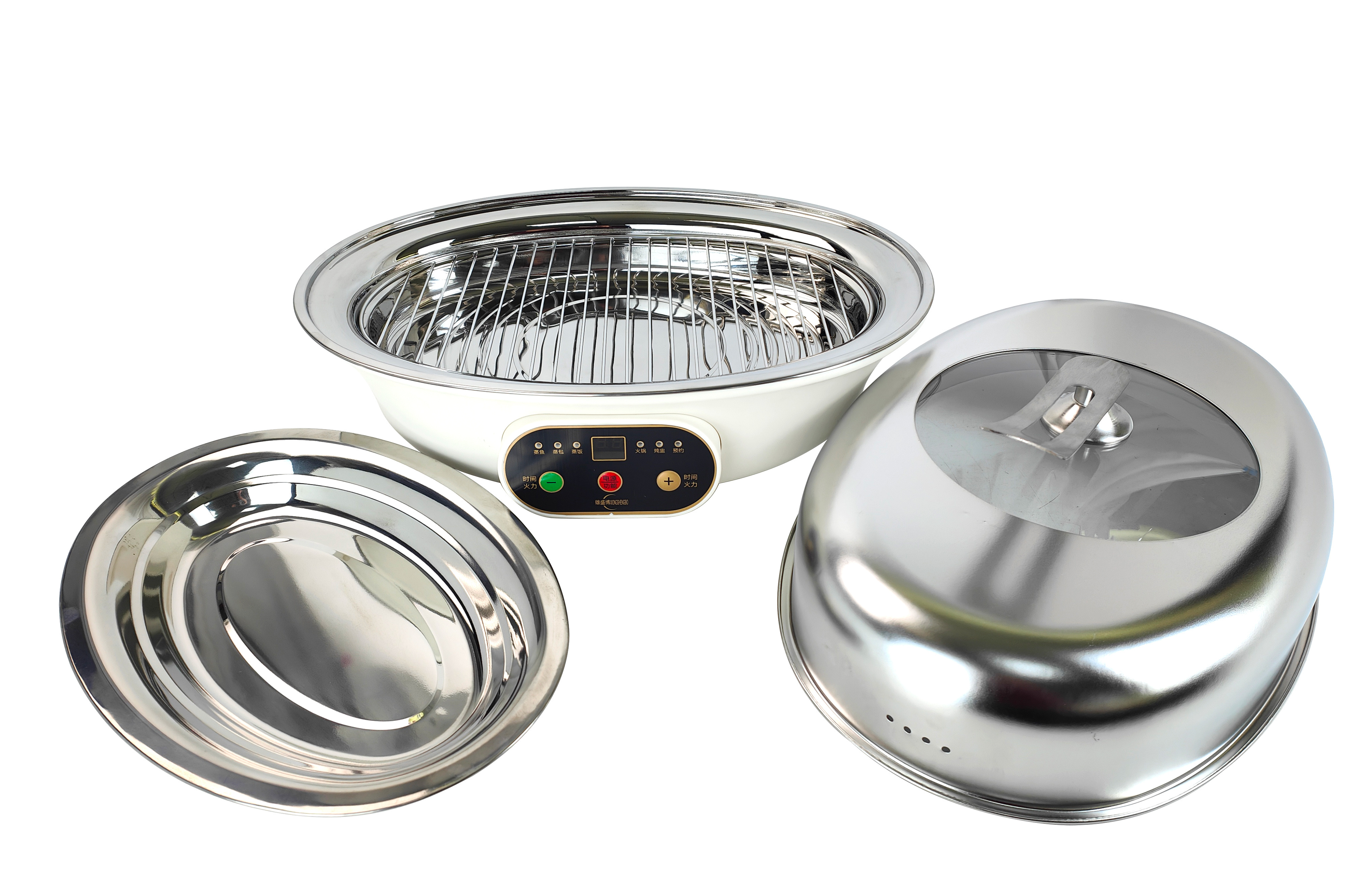 High quality stainless steel extended handle electric steamer steamed fish pot