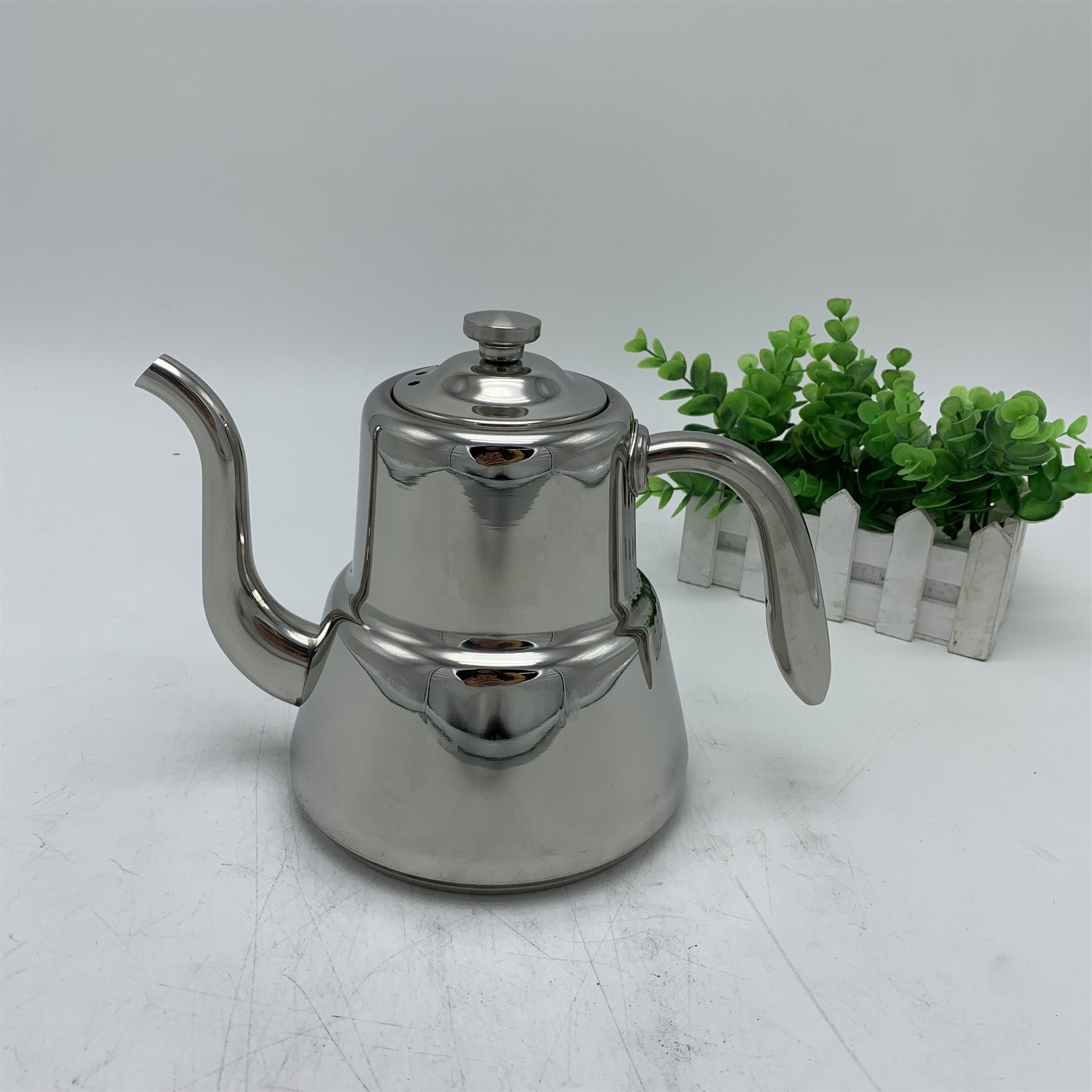 Indian classical stainless steel court tea kettle with strainer flower teapot induction cooker kettle