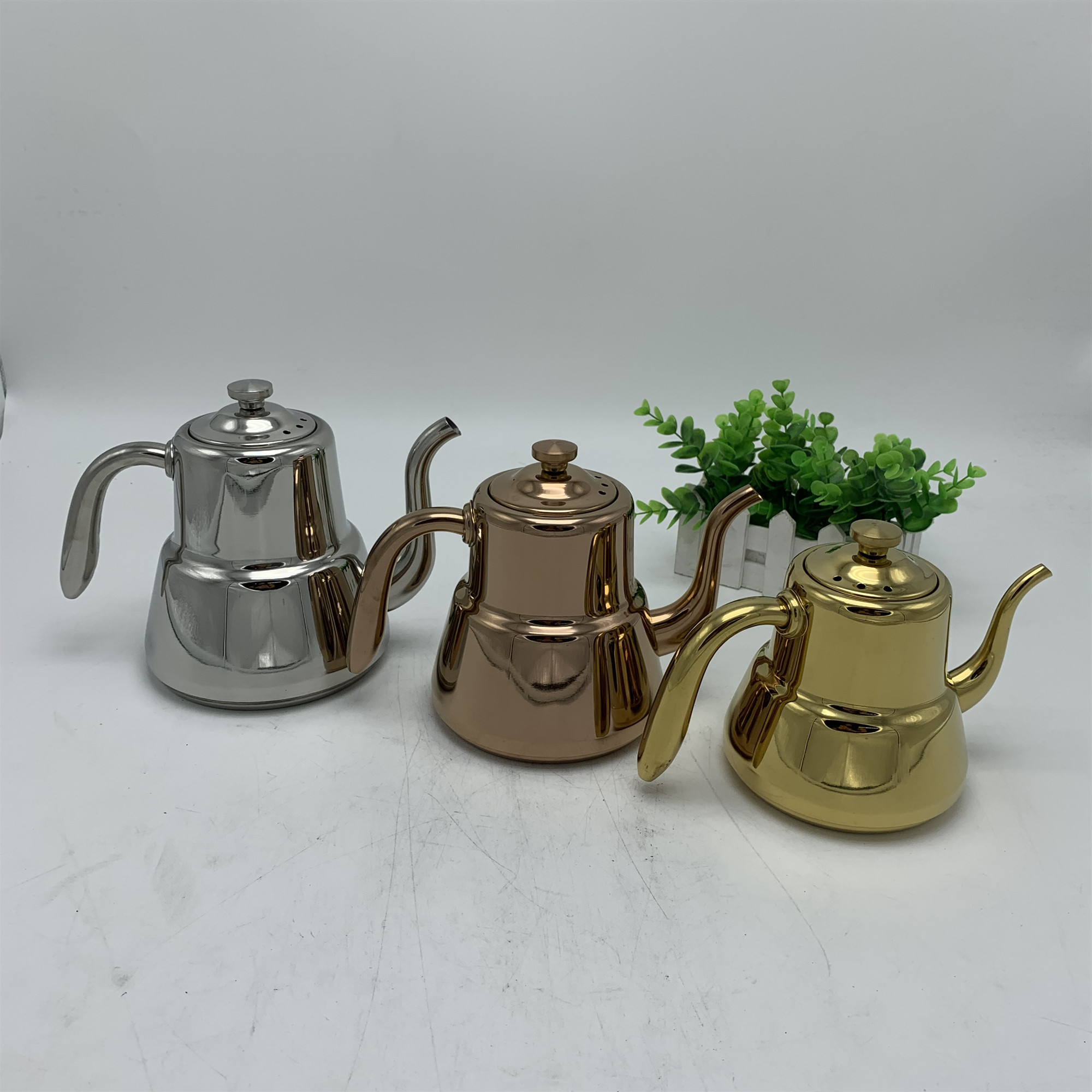 Indian classical stainless steel court tea kettle with strainer flower teapot induction cooker kettle