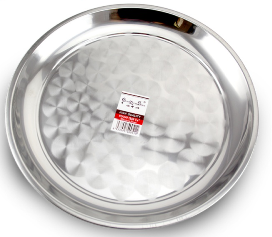 Factory Wholesale Stainless steel Dinner Plate & Dishes silver food serving Metal tray