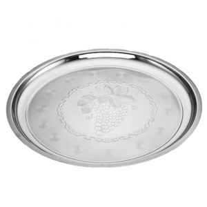 Wholesale Hot Sale Cheap Plates Metal Fruit Tray Round Deep Plates Stainless Steel