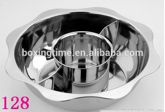 Food Chafing Dish Cooking Pot Stainless Steel Hot Pot With 3 Divider