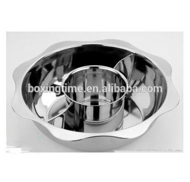 Food Chafing Dish Cooking Pot Stainless Steel Hot Pot With 3 Divider