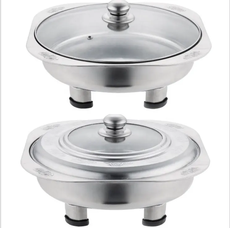 Stainless Steel Round Stainless Steel Buffet Chafing Dish Food Warmer Stove