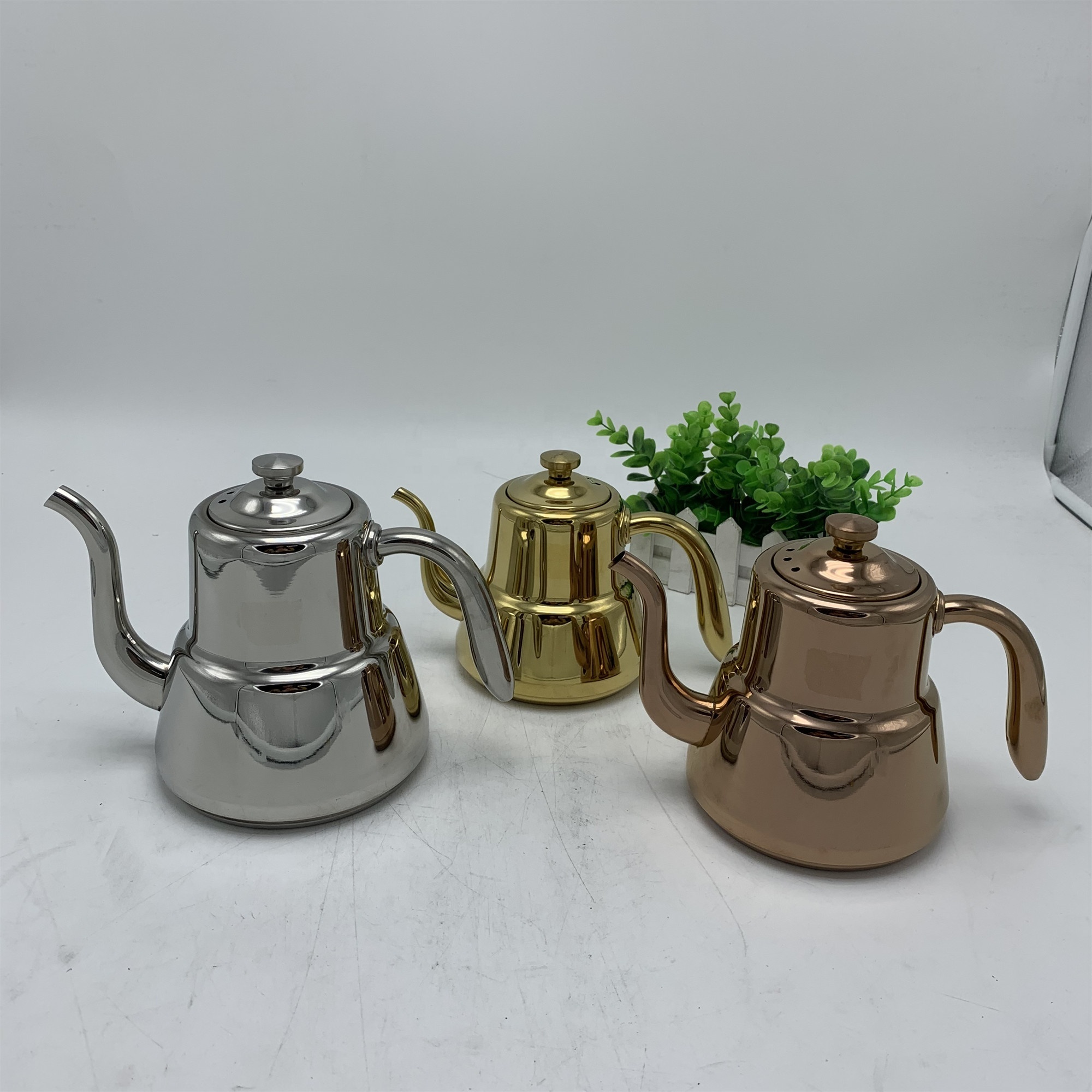 Indian classical stainless steel court tea kettle with strainer flower teapot induction cooker kettle