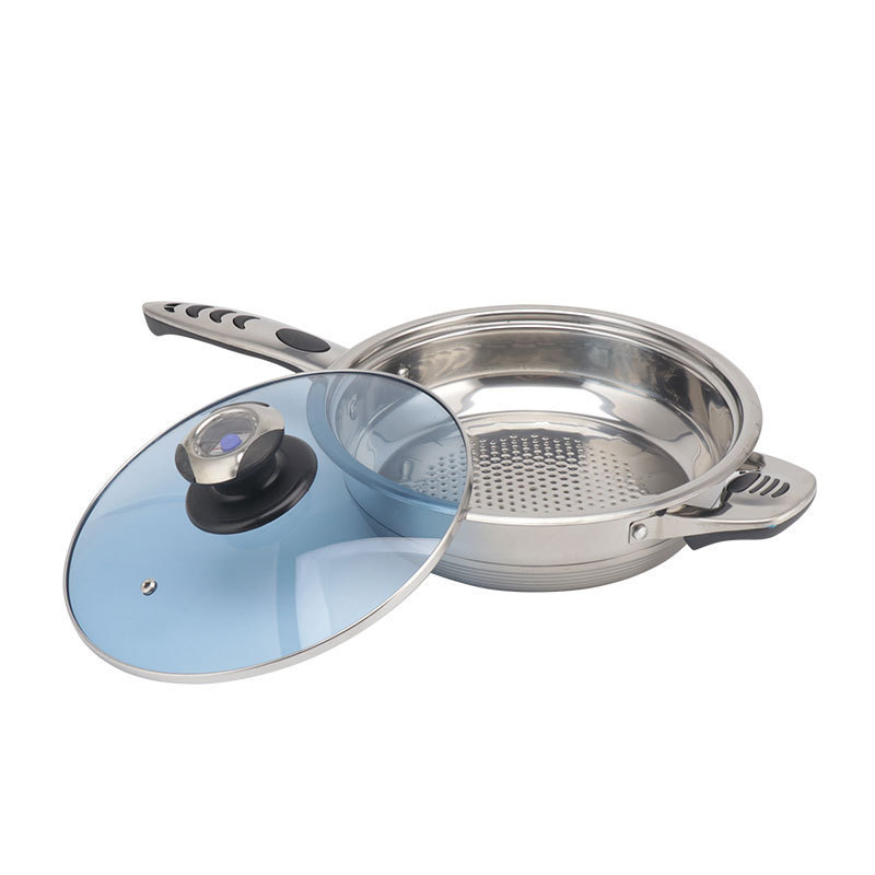 Popularity 30pcs Cookware Set 50pcs Stainless Steel Kitchenware Utensil Luxury Cooking Pot Set With Blue Glass Lid