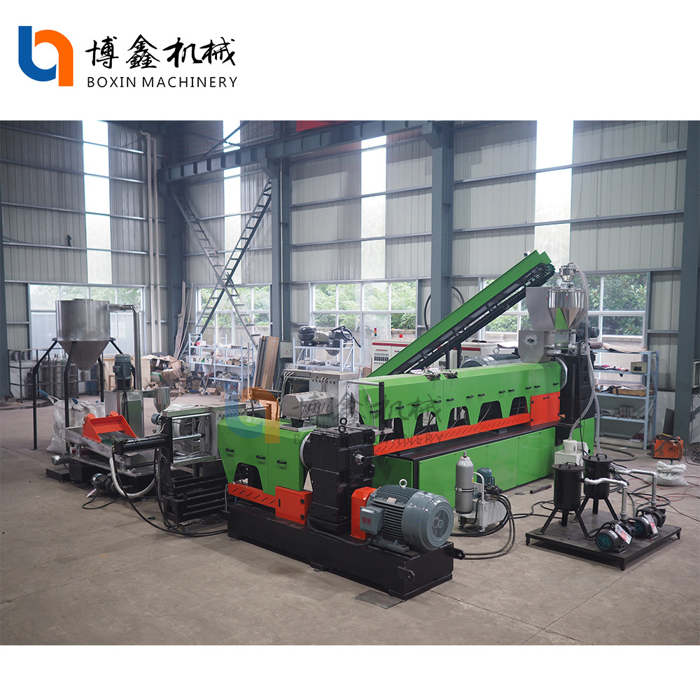 Mother baby Double stage SJ120 extruder HDPE PP PE plastic raw material machine pellet granule pelletizing making machine