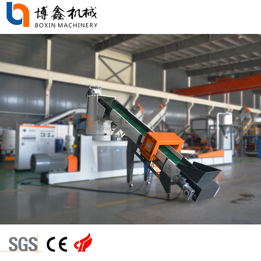 PP PE film single screw shaft waste scrap plastic recycle  granulating line plastic compactor granulator machine