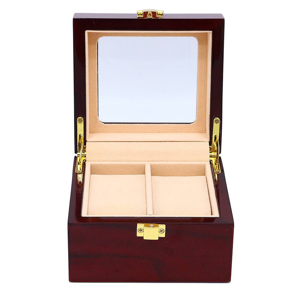 Custom high quality wooden luxury two slots watch storage box