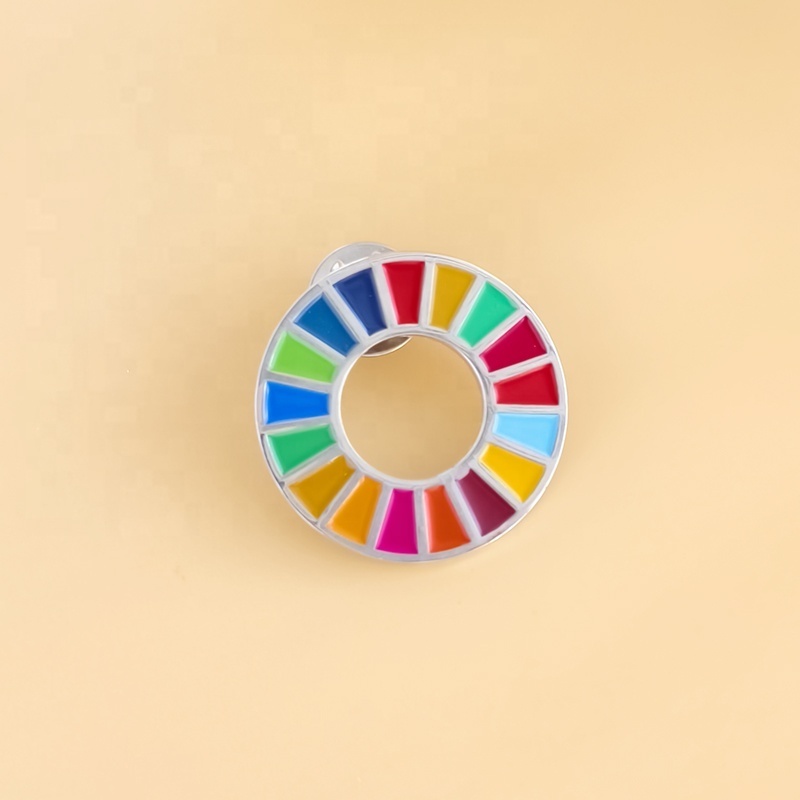 Free Mold SDGs Pin Badge 17 Colors Sustainable Development Goals Brooch Enamel Pin for Backpack Clothing Hat Decoration