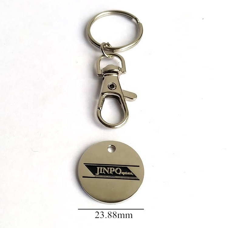 custom logo metal Canada double loonie coin and quarter coin shopping cart token keychains for real estate corporations