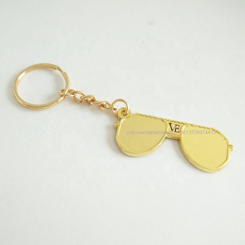 personalise metal enamel advertisement sunglasses eyeglasses key chain holder ring fob trinket finder ornament pendant component