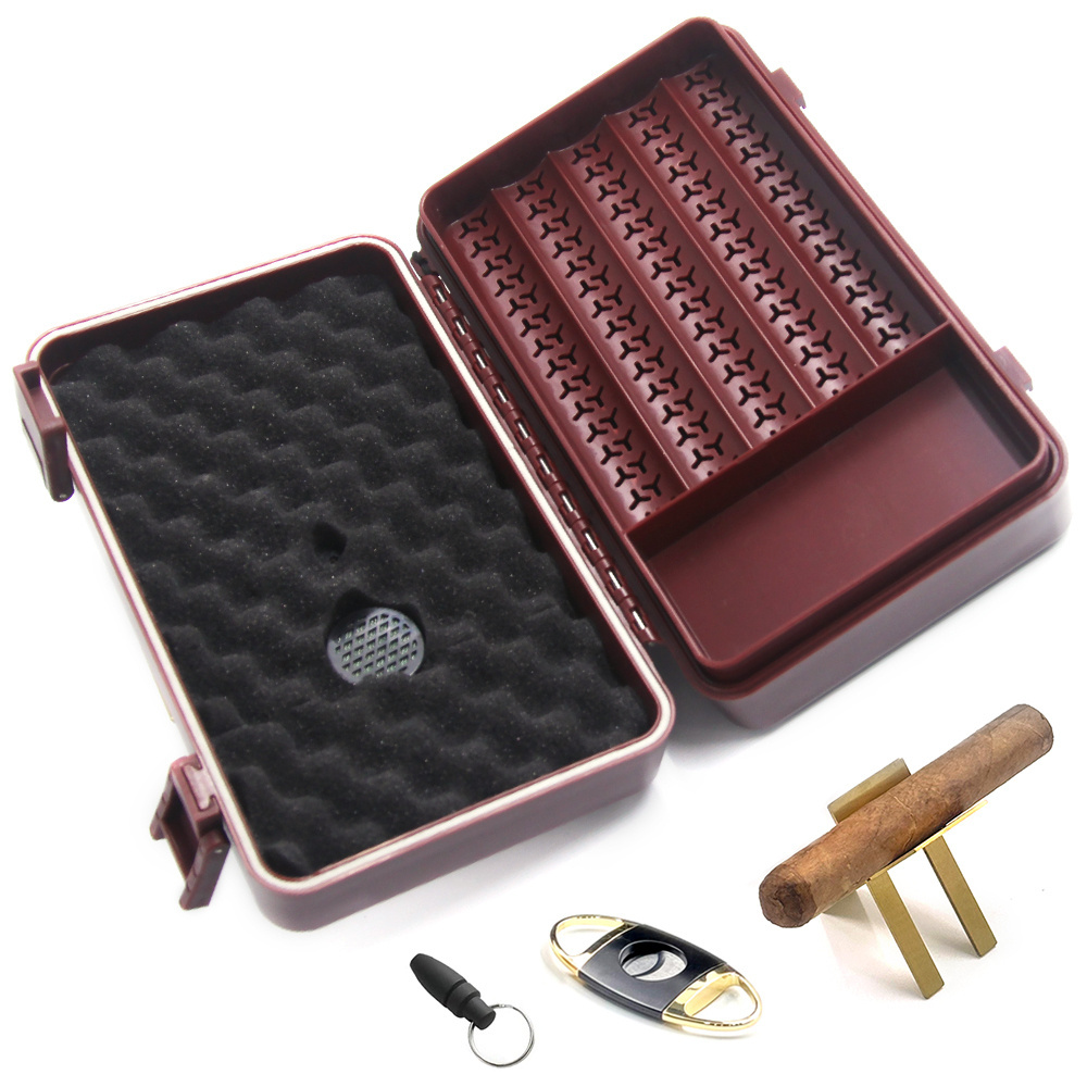 Custom Personalized Travel Humidor Plastic Cigar Holder with Accessories for Cigar Gift Box and Case