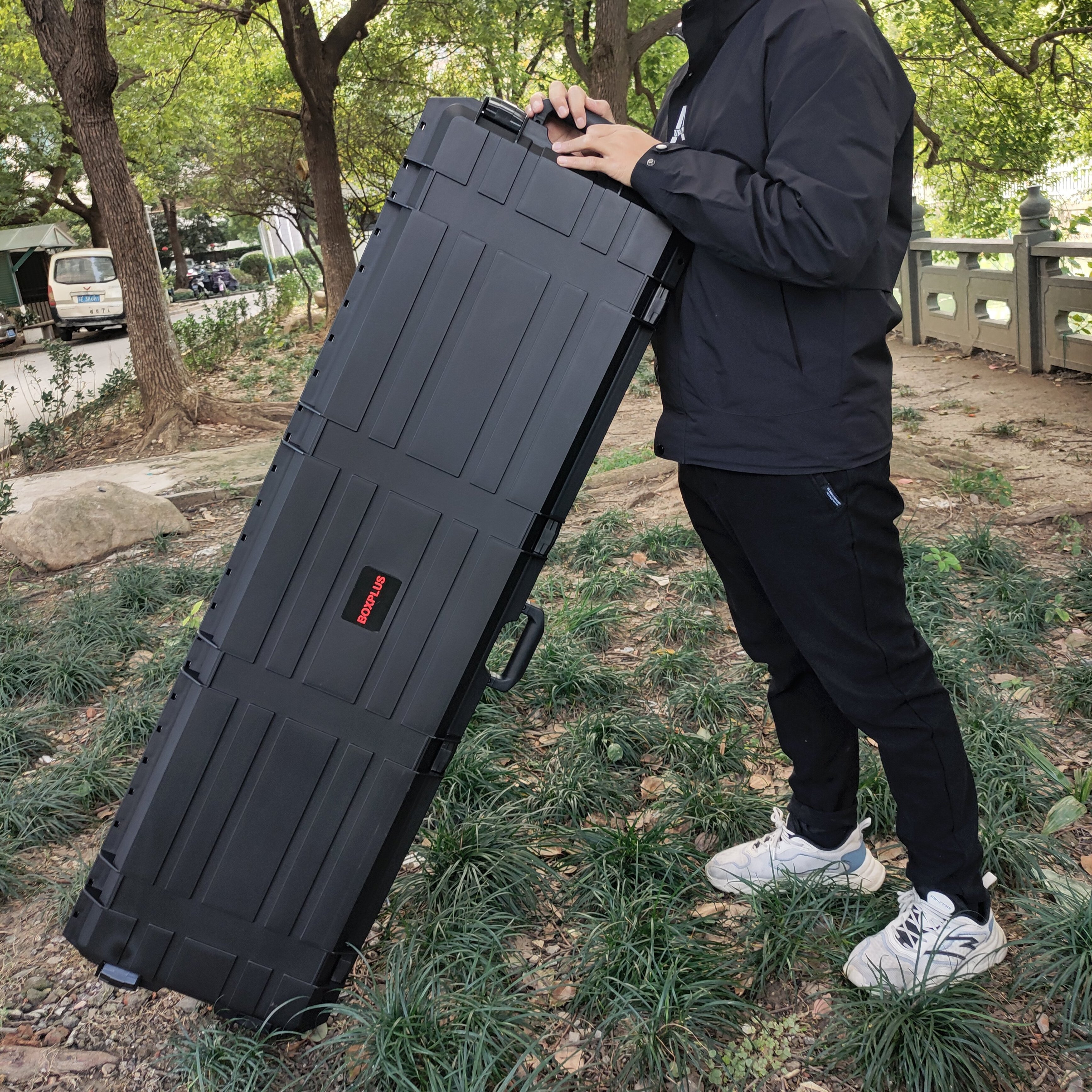 Hard PP plastic hunting equipment shockproof waterproof custom foam long gun cases with custom foam for hunting