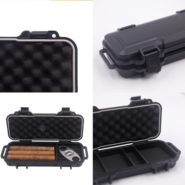 2024 new style waterproof plastic box portable cigar case cigar humidor travel with cigar accessories