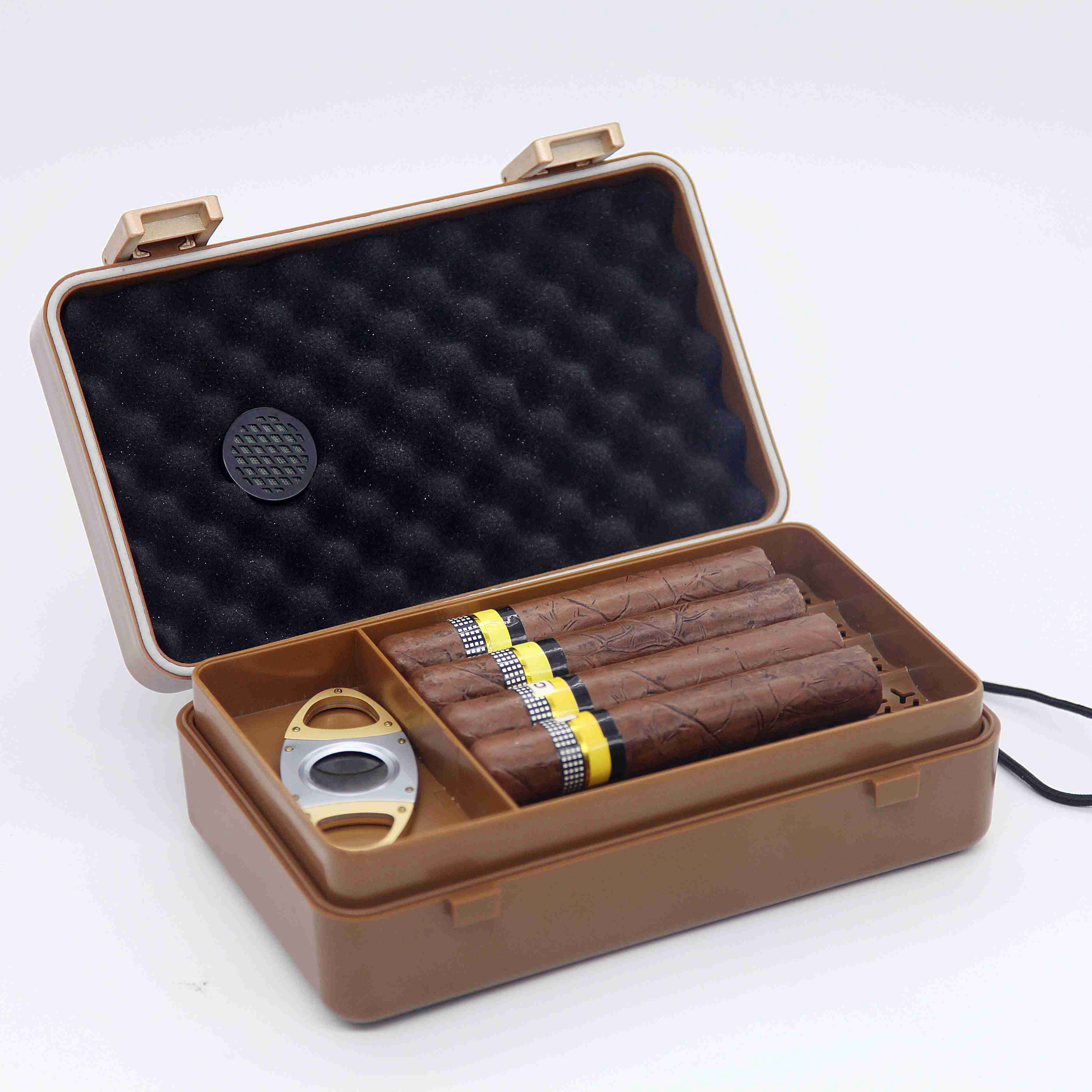 Factory Cigar Hygrometer Smoking Humidor Portable Waterproof Cigar Travel Case for Cigar holder accessories