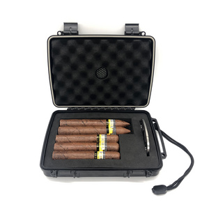 Portable Plastic Designed smoking Roll Smoking Storage Travel Cigar Humidor Case with Custom foam Lighter Cutter