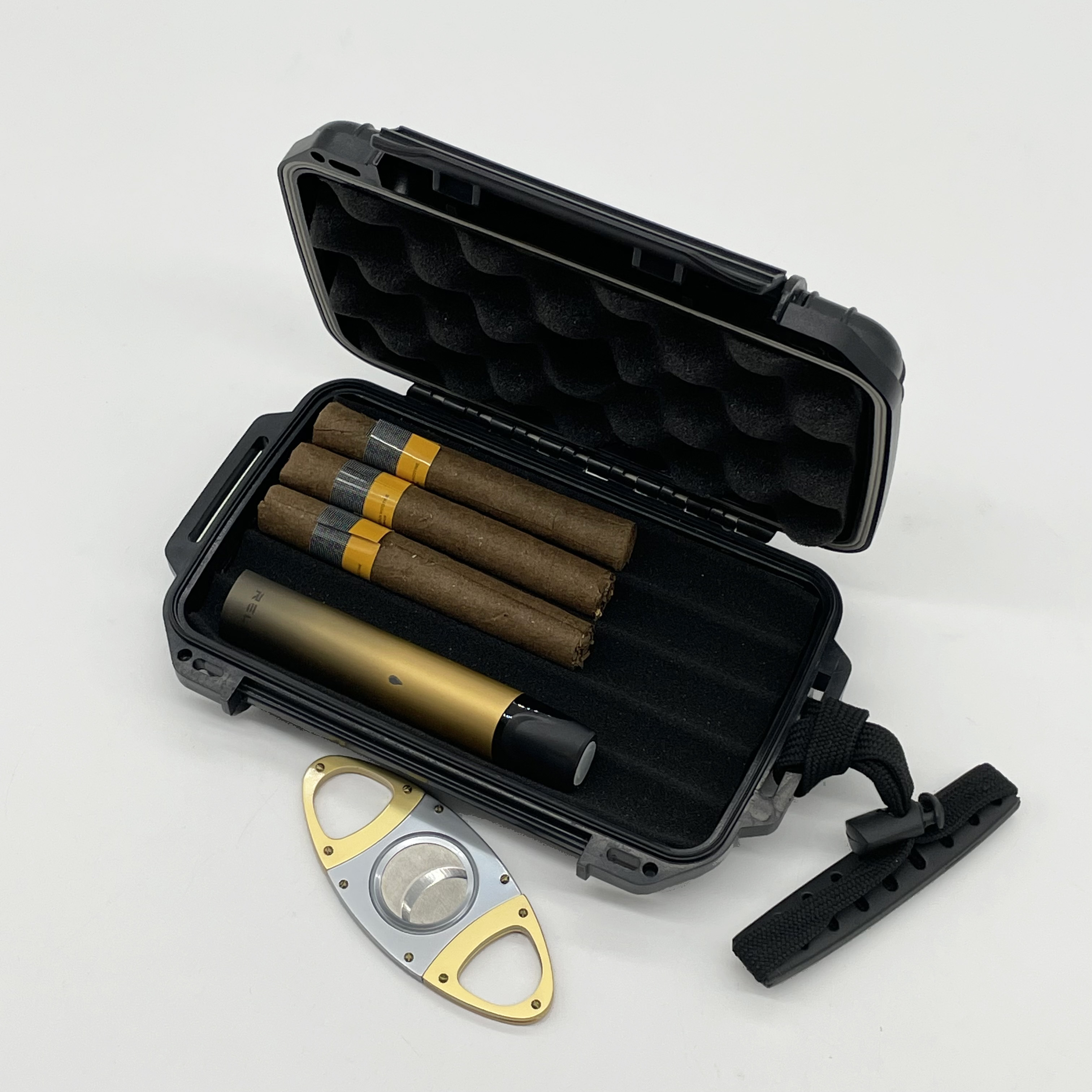 High quality Waterproof Protective Travel humidor cigar Case Portable Cigar case with cigar cutter