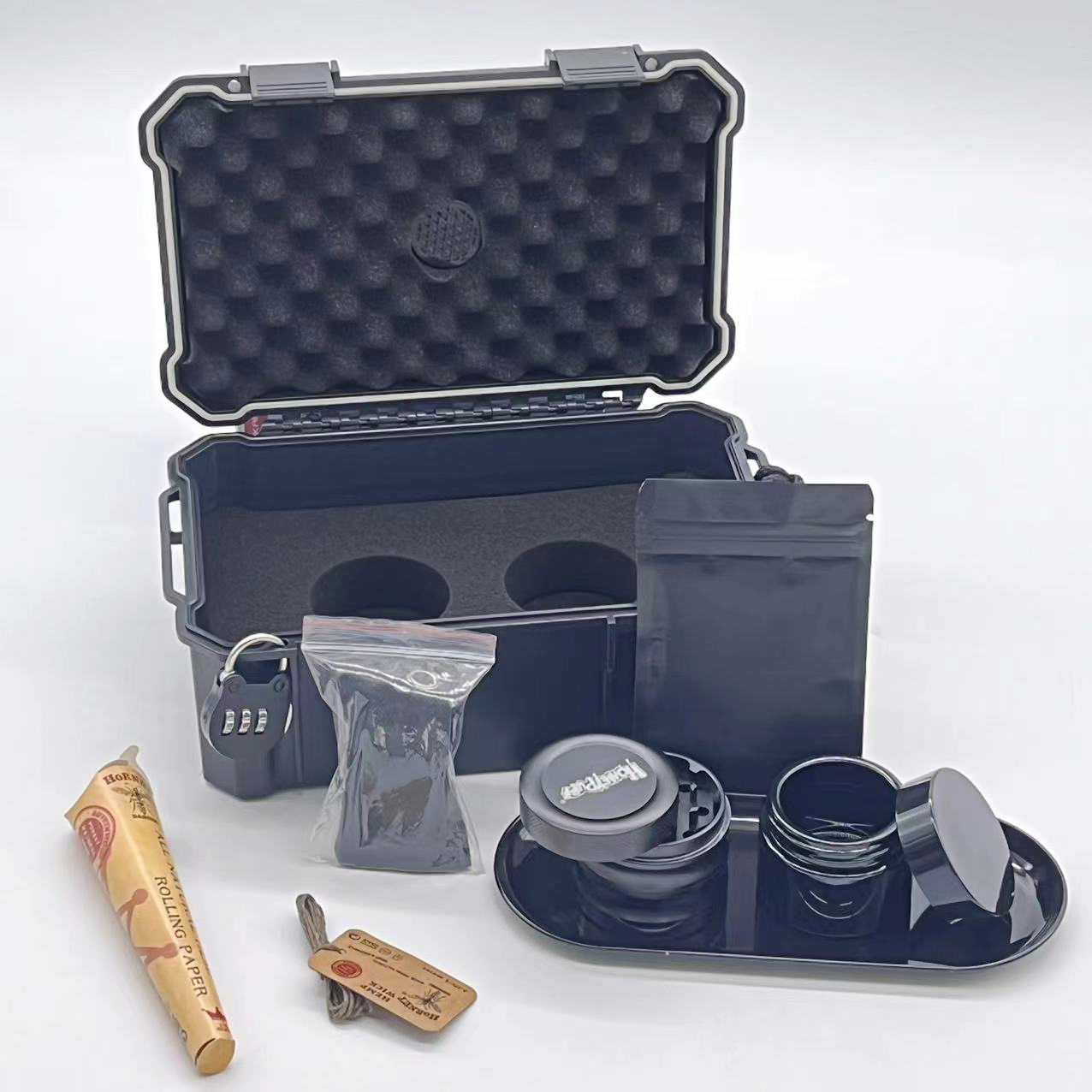 Wholesale Hot Selling Custom Logo Smoking Kit Plastic Hard Stash Set with Smoking Accessories