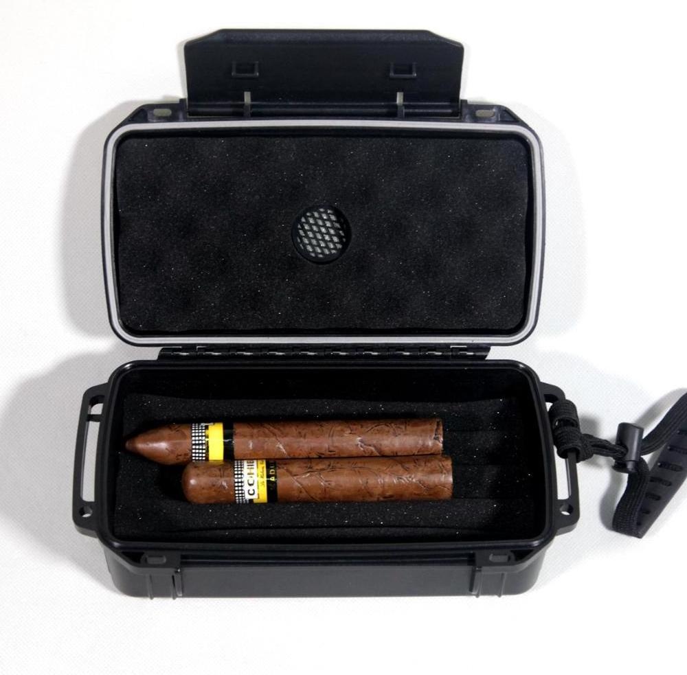 Manufacturer custom waterproof Travel Portable Cigar Humidor Box with custom cigar holder