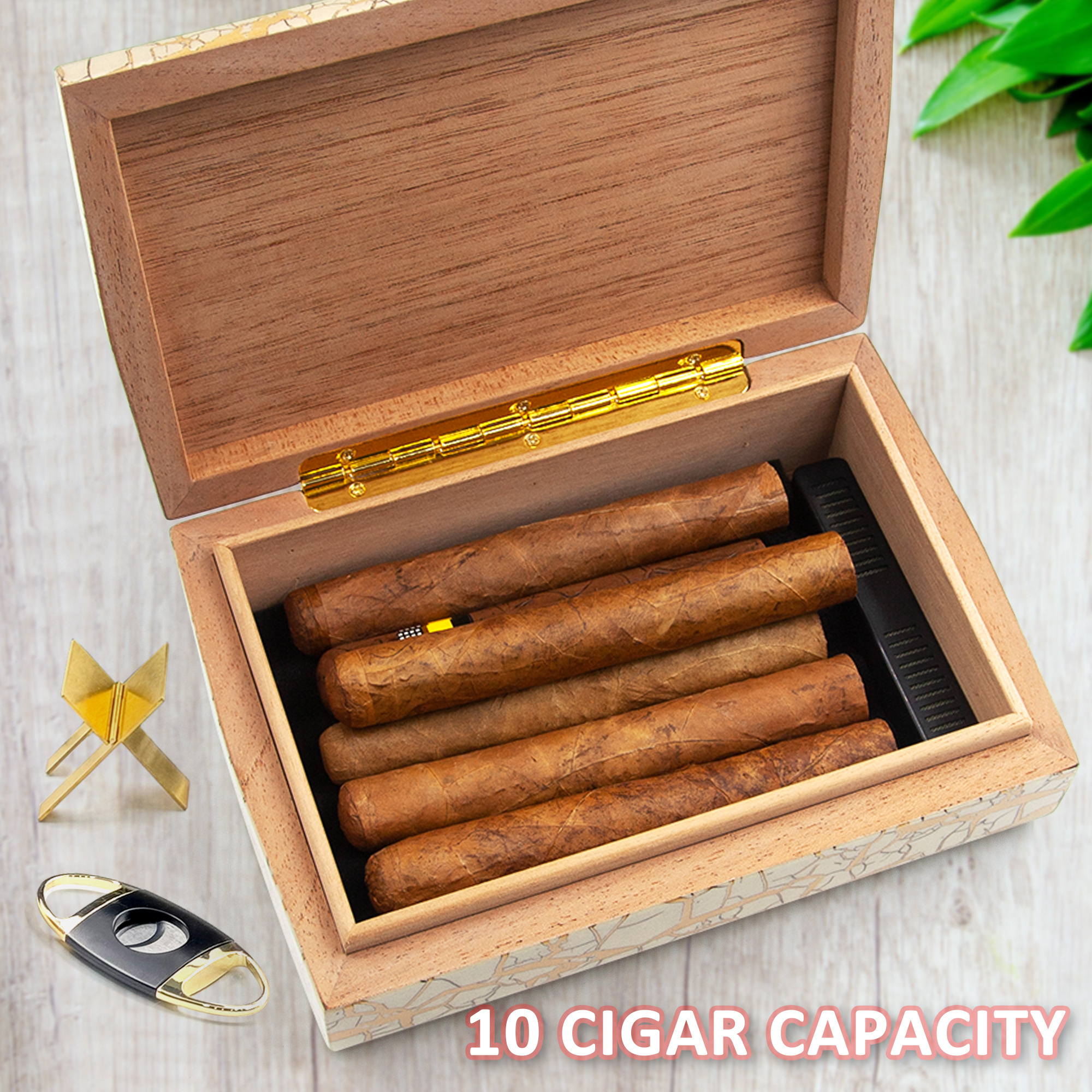 Factory direct sale Travel Humidor box Custom Wooden Cigar Case luxury cigar accessories for men for golf