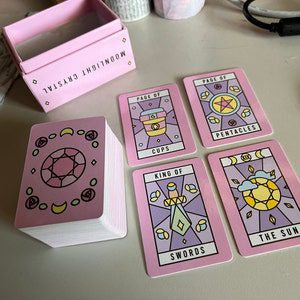 Custom Printing Art Paper Shopping Cute Tarot Cards Pink Mini Oracle Tarot Card Bulk Tarot Cards Boxes