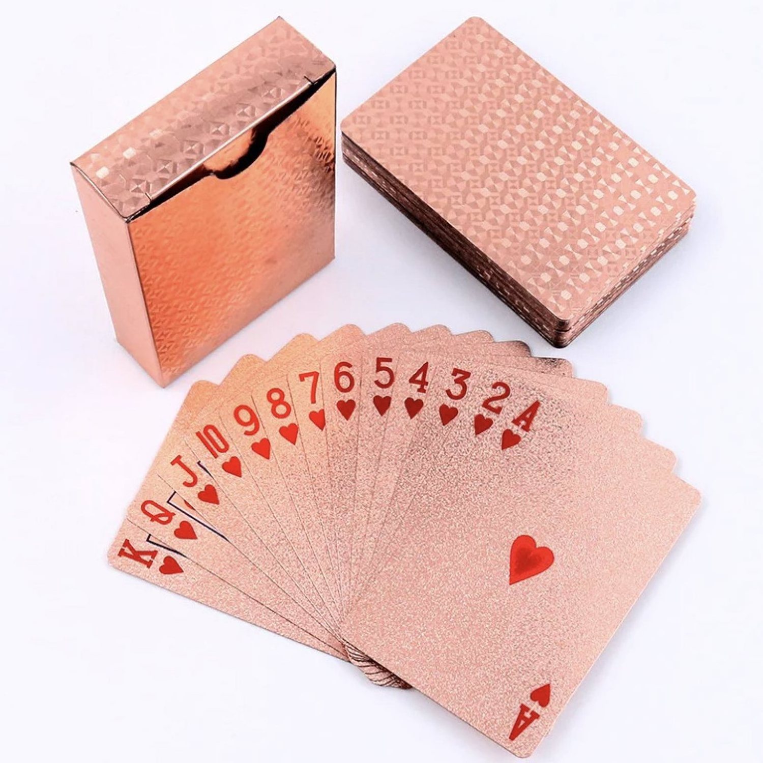 Custom Printing Luxury Rose Gold Deck 54Pcs/Set Waterproof Poker Poker Table Gaming Card Playing Cards