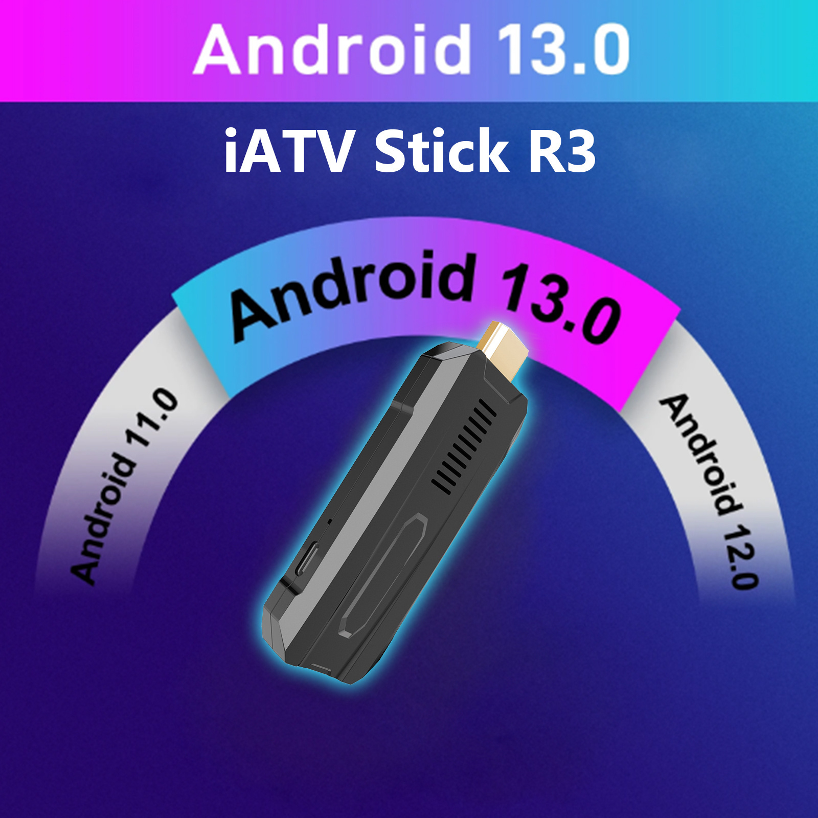 2024 Cheap iATV R3 8K Stick Android 13 RK3528 TV Dongle with 2GB RAM 16GB ROM 4K Smart TVBox IP-TV Set Top Box Fire Sticks OTA