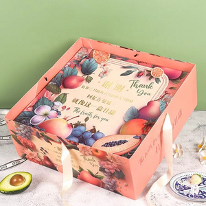 Box printing design compartment cardboard fresh food boxes for fruits and vegetables