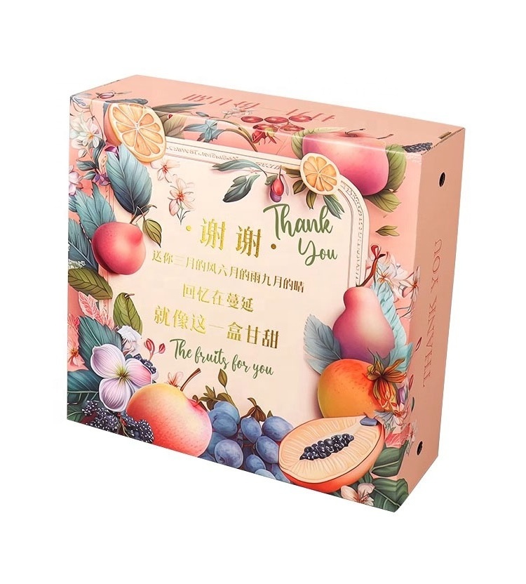 Box printing design compartment cardboard fresh food boxes for fruits and vegetables