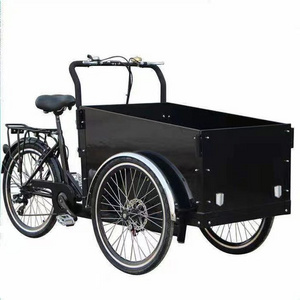 sustainable lithium battery 24" aluminium frame 7 speeds power assist three wheels electric cargo bike tricycle