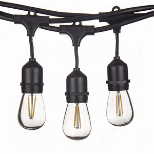 Hot sale IP65 E26 holiday decoration 48FT S40 bulb  string light    vintage Garden Led chain waterproof Edison bulb outdoor