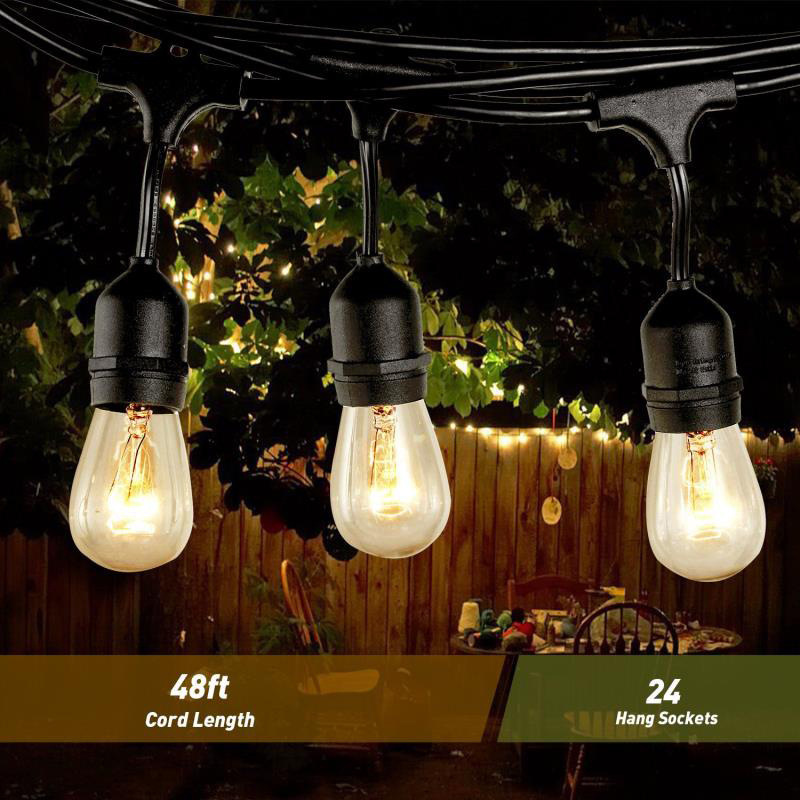 Boxu Solar Led String Light Christmas Outdoor With Hanging Sockets Edison Bulb Wholesale