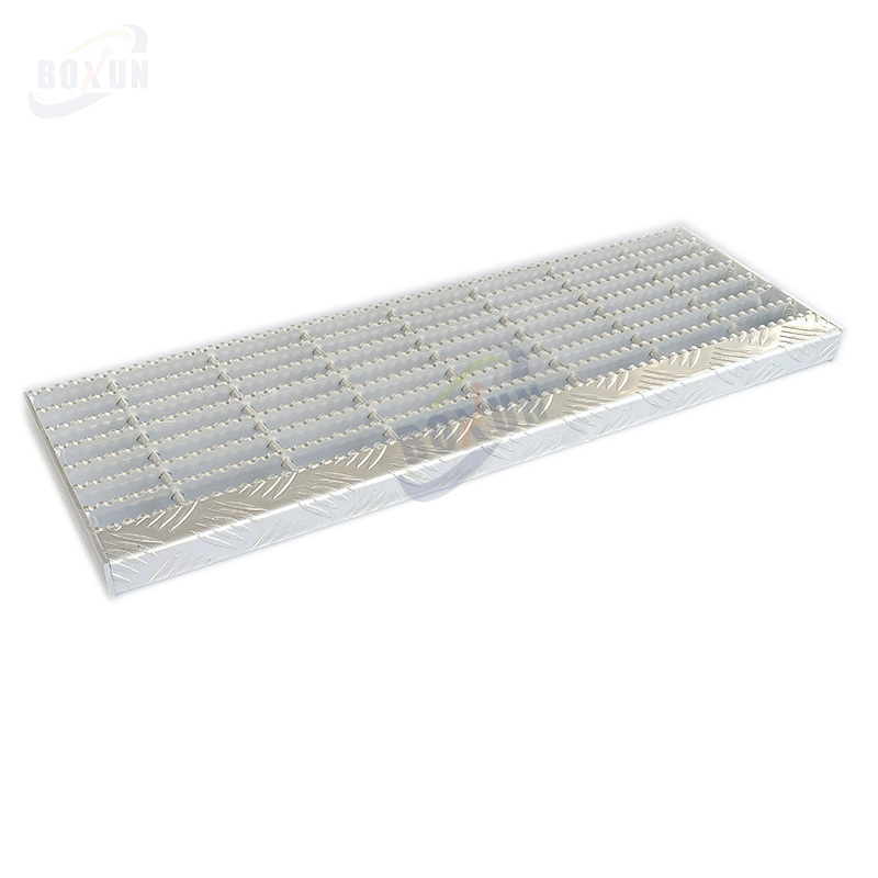 Heavy Duty Light weight Outdoor stair step metal stainless steel aluminum steel bar grating stair tread with anti slip nosing