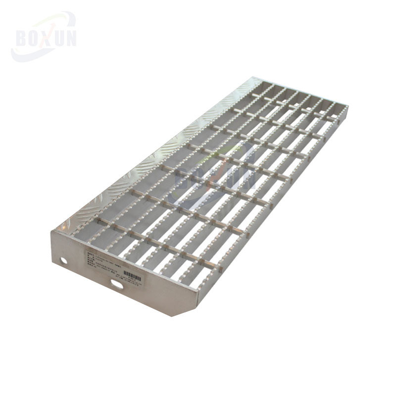 Heavy Duty Light weight Outdoor stair step metal stainless steel aluminum steel bar grating stair tread with anti slip nosing