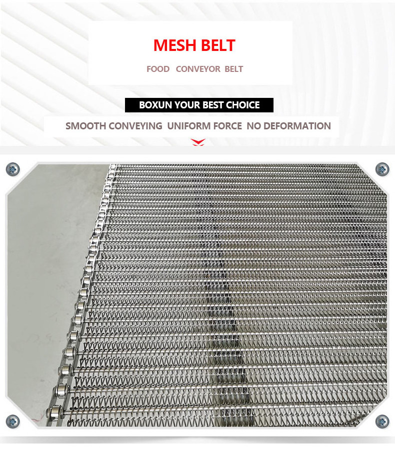 Stainless Steel 304 Material Conveyor Wire Mesh Belt Spiral Grid Wire Mesh Chain Belt For Drying Ovens Machinery