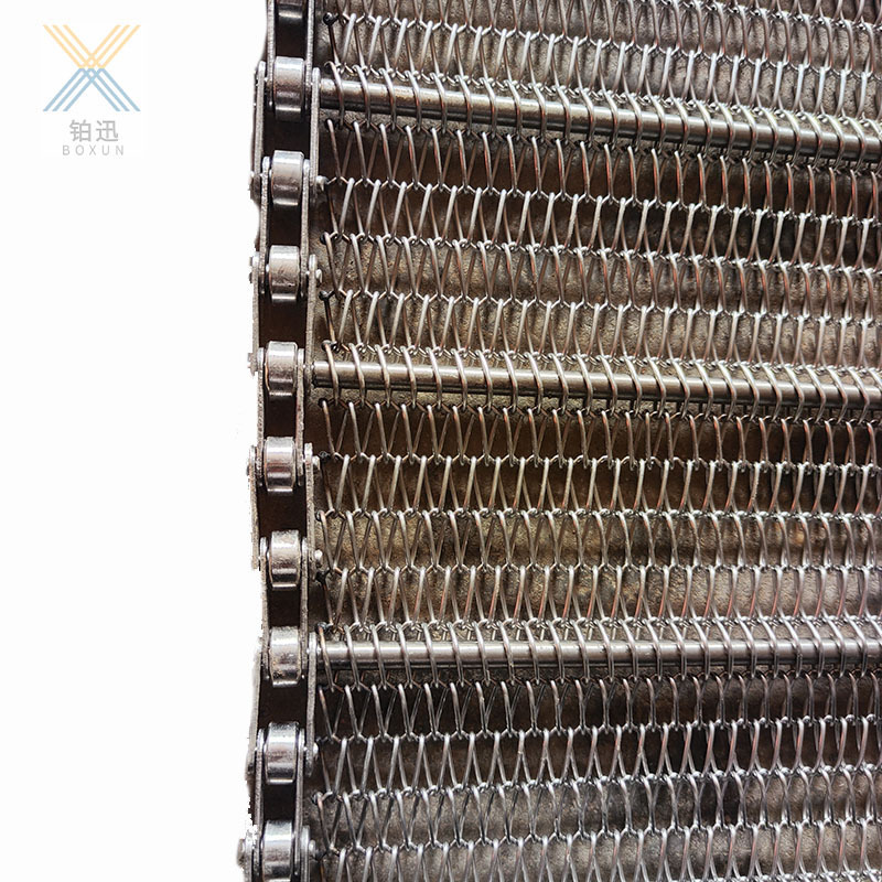 Stainless Steel 304 Material Conveyor Wire Mesh Belt Spiral Grid Wire Mesh Chain Belt For Drying Ovens Machinery