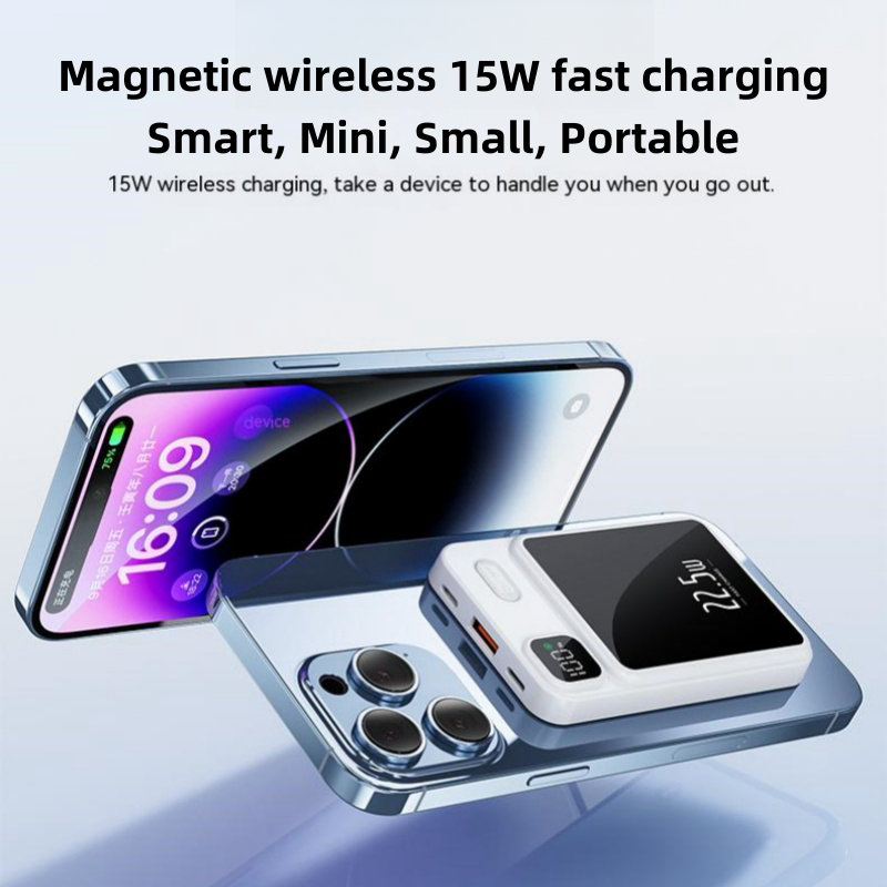 Factory OEM/ODM customization portable 22.5W fast charge 5000mAh mini wireless magnetic charger and power bank 10000mah wireless