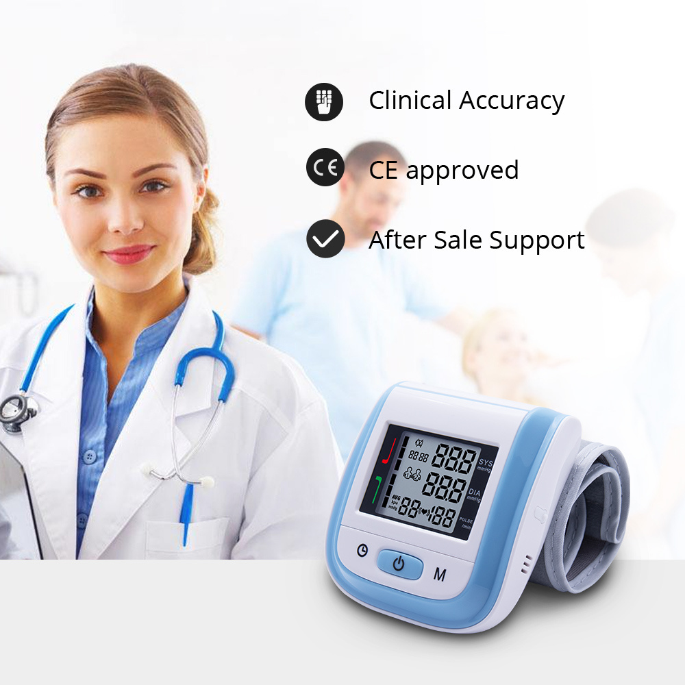 Digital LCD portable Heart Beat Rate Baumanometro tensiometro tensiometros tensiometer digital bp wrist blood pressure monitor