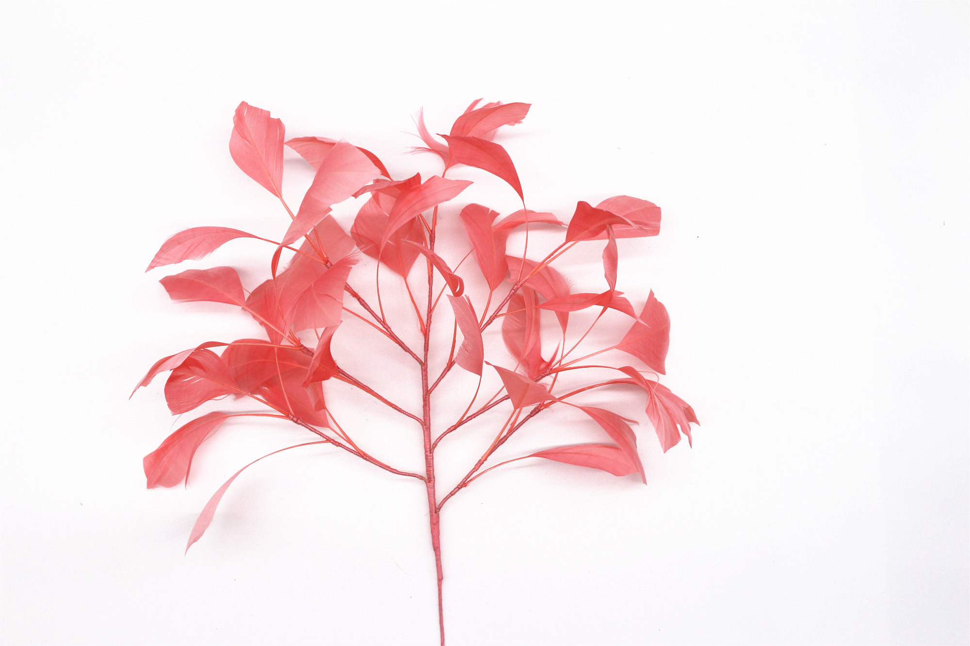 stripped goose feather flower mount with wire accessory