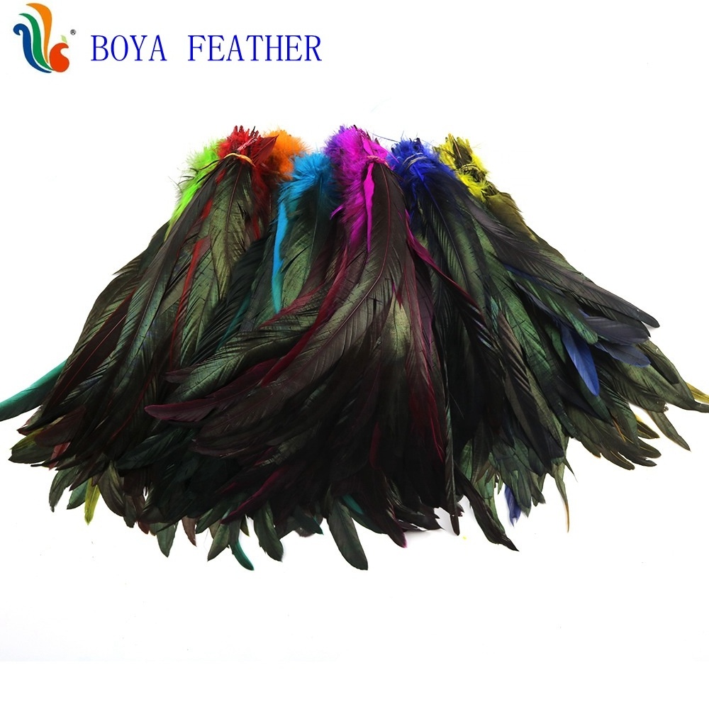 dyed rooster tail feather