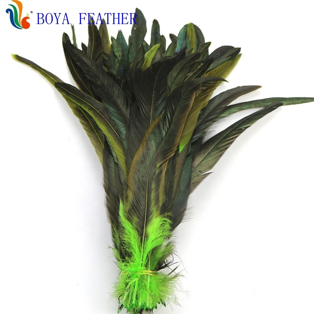 dyed rooster tail feather