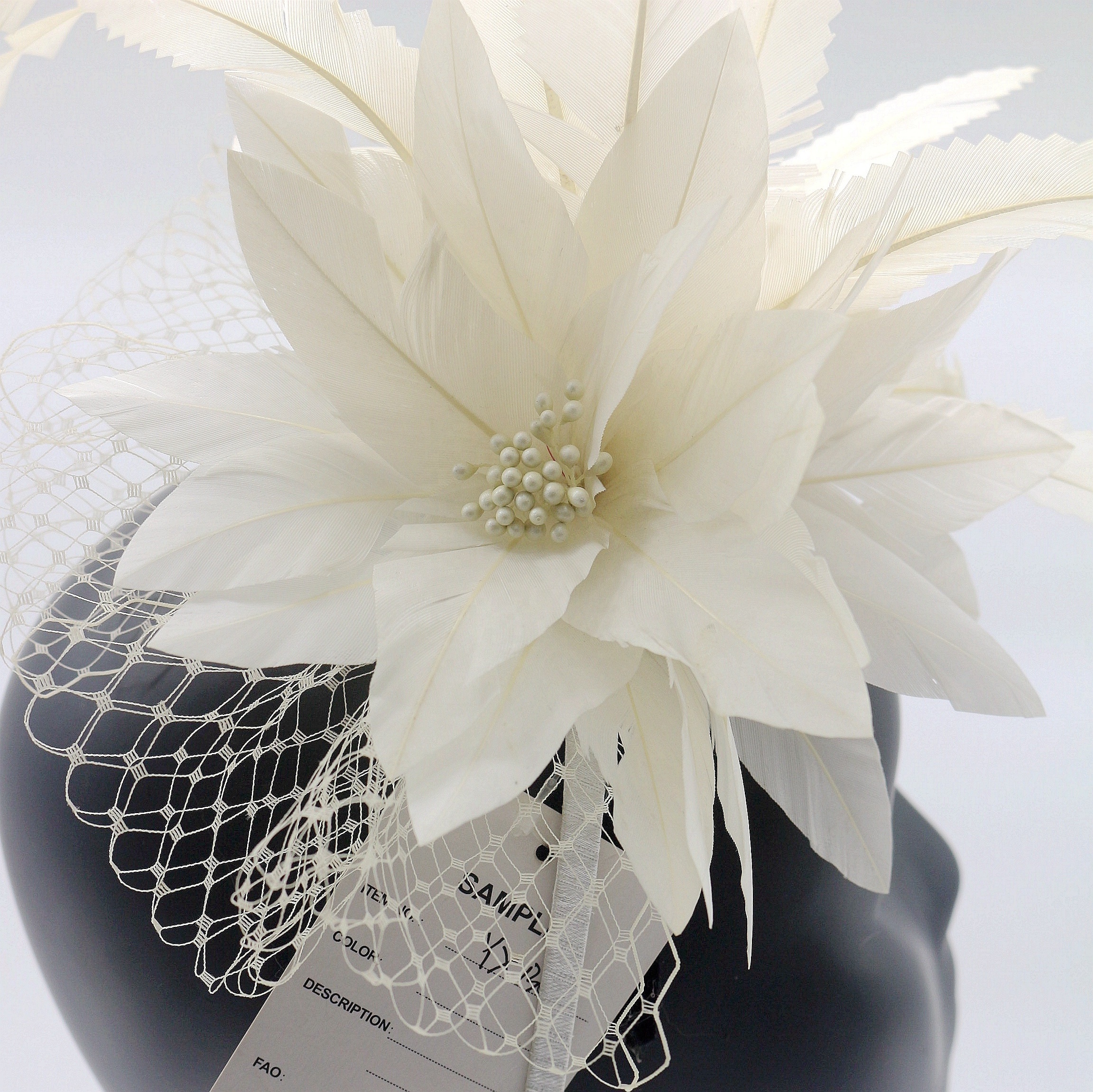 millinery supplies hat decoration hair accessory stripped goose feather flower